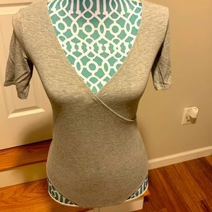 Body suit - cotton/spandex- gray - Small